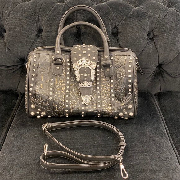 Black & Gold Boston Purse - Picture 4 of 6